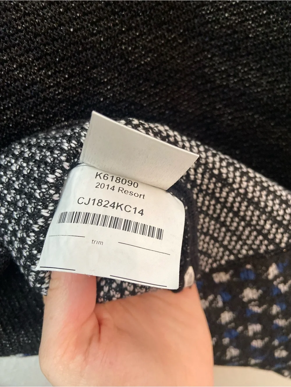 St. John Sport Knit Zip Front Tweed Jacket Blue Black Size 6 - Picture 4 of 5